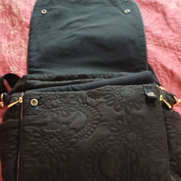 Petunia Pickle Bottom Black Embossed Backpack - Picture 2 of 5